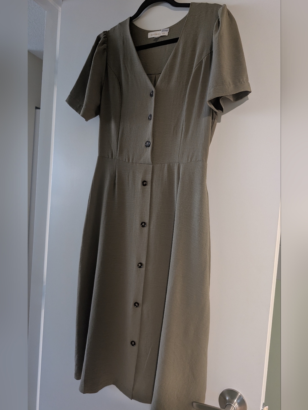 Olive Green Button Down Dress